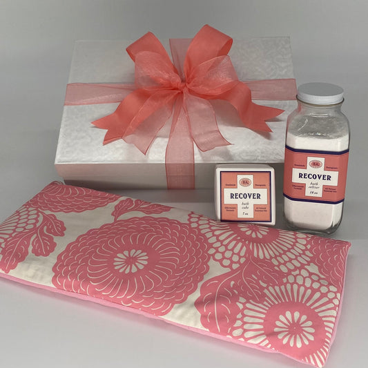 Speedy Recovery - 7" x 15" handmade organic cotton comforting spa pillow can be used anywhere on the body to relieve tension and ease muscle aches