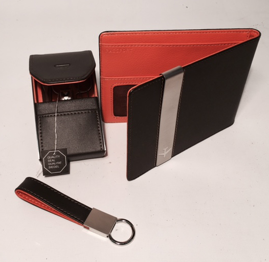 Travel Set - This smart leather collection includes a Philippi Manicure Set, Travel Wallet and Key Fob.